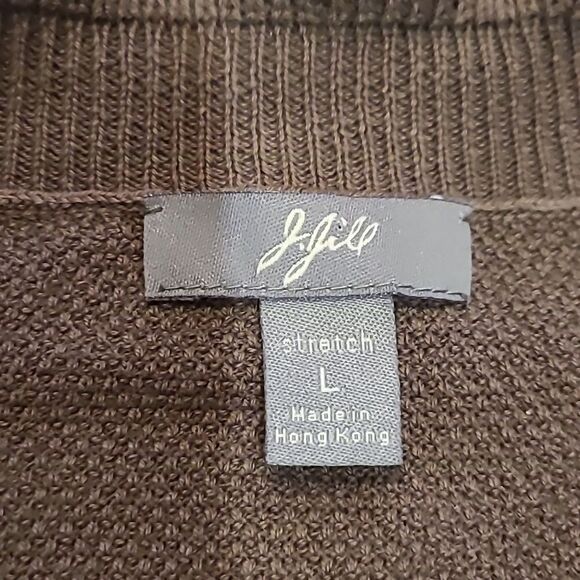 J jill womens brown cotton stretch button‎ front cardigan size large - Picture 3 of 6
